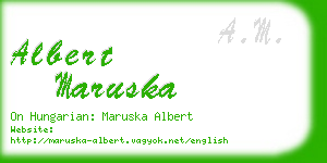 albert maruska business card